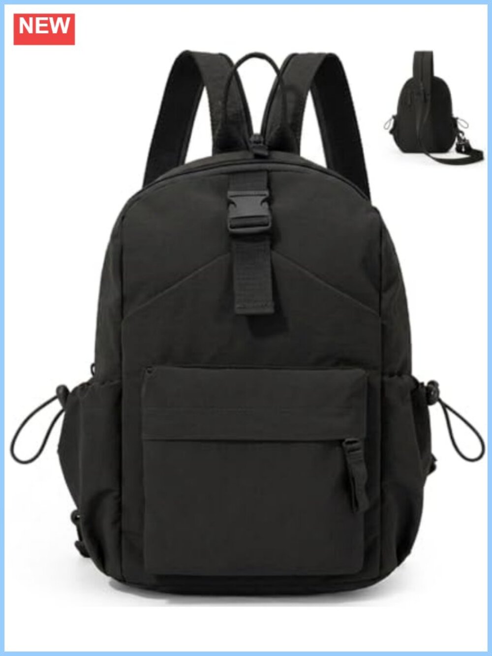Water-Resistant Nylon Convertible Backpack Purse Crossbody Sling